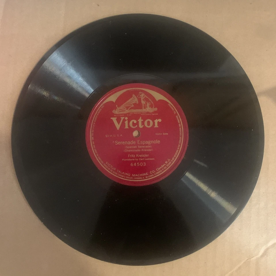 Fritz Kreisler, 78 rpm, Single-Sided, V+, Serenade Espagnole, Victor 64503 - Image 1 of 1
