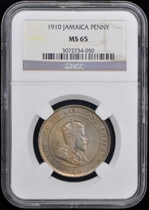 1910 JAMAICA PENNY NGC MS65 - Picture 1 of 2