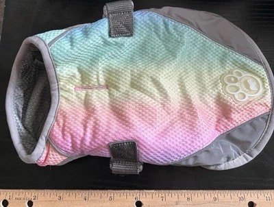 Puppy Dog Apparel Clothing Rainbow Mesh Vest Jacket Size M Canada Pooch Coat - Image 1 of 3