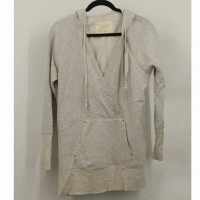 Suéter con capucha Ann Taylor Loft para mujer cuello en V manga larga talla M gris Foto 1 de 4