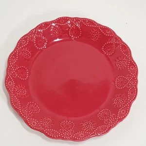 Pioneer Woman ~ Cowgirl Lace ~ Red ~ 8.5" Salad Plate ~ Stoneware - Picture 1 of 4