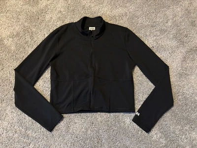 Chaqueta deportiva ROSA Victorias Secret para mujer negra con cremallera completa talla L Foto 1 de 4