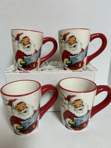 Williams Sonoma Juego de 4 Tazas de Café Cerámica Navidad “Carta a Santa” Usadas en Excelente Condición - Imagen 1 de 10