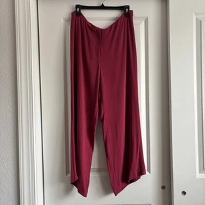 Eileen Fisher Women’s 100% Silk Wide Leg Pants L Mauve Minimalist Contemporary - Picture 1 of 11