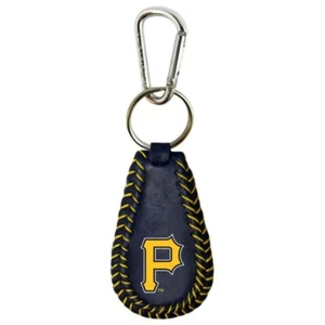 MLB Pittsburgh Pirate Genuine Leather Seamed Keychain with Carabiner by GameWear - Picture 1 of 1