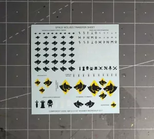 Warhammer 40k Space Wolves transfer sheet - New - Picture 1 of 1