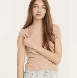  XNWT J. Crew '90s Cropped Organic Slub Cotton T-Shirt - Bronzed Clay - Size 2X - Picture 1 of 3