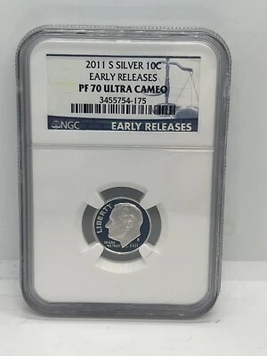 2011-S Silver Roosevelt Dime 10c NGC PF 70 Ultra Cameo #610 - Image 1 of 4
