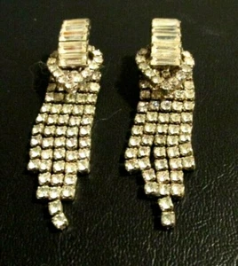 Orecchini eleganti vintage con strass trasparenti - usati - PREZZO RIDOTTO PER VACANZE - Foto 1 di 3