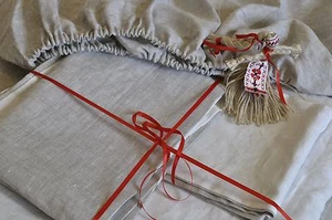100 % REINES LEINEN SPANNBETTLAKEN FLACHS AU EU UK ALLE GRÖSSEN TIEFE TASCHEN in FARBEN ECO - Bild 1 von 6