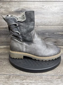 Patrizia By Spring Step Boots Womens Sz 10.5 Nainsi Zip Buckle Biker Boot Brown - Picture 1 of 8