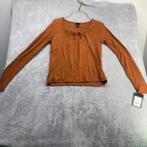 Art Class Top Girl's XL (14) Copper Brown Ribbed Long Sleeve - Picture 1 of 9