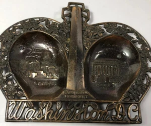 VTG Metal Dish 5” Washington DC US Capital Washington Lincoln Monuments Souvenir - Picture 1 of 5