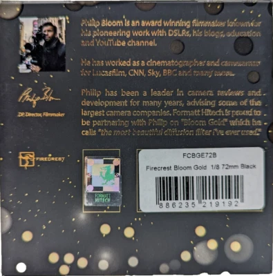 New Formatt Hitech Firecrest Bloom Gold Filter (72mm, 1/8 Density, Black Frame) - Image 1 of 4