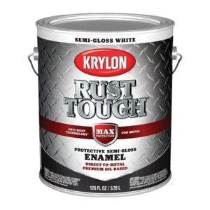 (1)-Krylon Rust Tough Oil-Based Semi-Gloss Rust Control Enamel, White, 1 Gal. - Picture 1 of 1