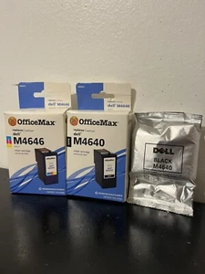 Office Max Dell Series 5 M4640 2 Black, M4646 1 Color High Yield Ink Cartridges - Picture 1 of 2