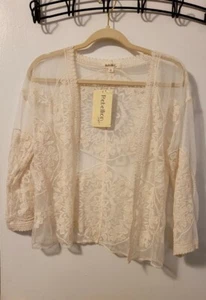 Rebellion Ivory Chic Lace Cardigan Size S New with Tag - Picture 1 of 8