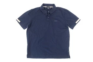 HUGO BOSS PARLAY 147 BLUE BLACK XL MERCERISED POLO SHIRT MENS NEW - Picture 1 of 10