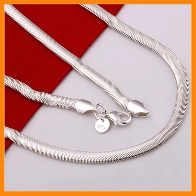Stunning 925 Sterling Silver Filled 6MM Classic Snake Necklace Chain Wholesale - image 1 of 2
