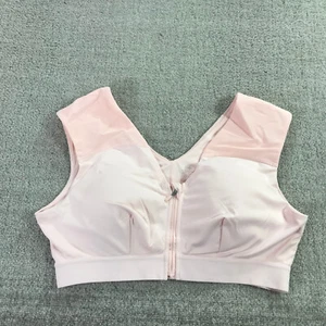 Tommie Copper Shoulder Support Bra With Zipper Womens 2XL XXL Pink Top - Picture 1 of 11