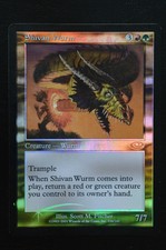Magic The Gathering MTG SHIVAN WURM FOIL Planeshift MP Mderately Played