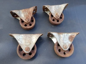 Faultless 500 2 1/2 Made in USA CAST IRON Dolly Wheels Heavy Duty Rigid Castor - Imagen 1 de 13