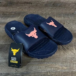 Sandalia Under Armour Project Rock 3 Unisex Adulto Slides Azul Marino M 14 W 15.5 Nueva con Etiquetas - Imagen 1 de 7