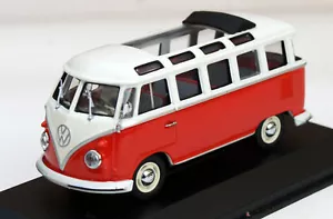 VW T1 " Samba " -bus Bj. 1959-1963, Rosso/Bianco, Minichamps-Modell Im M.1:43 - Foto 1 di 7