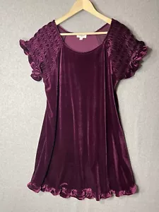 Umgee Samtkleid Gr. Large Lila Kurzarm Babydoll A-Linie Y2K - Bild 1 von 12