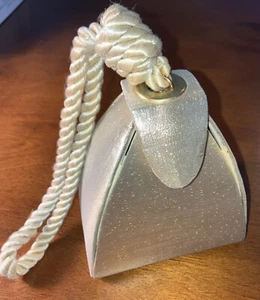 Gold Metallic Satin Elegant Evening Hardbody Wristlet Pouch Purse Small Unique - Picture 1 of 5