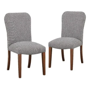Comfort Pointe Salina Performance Fabric Dining Chair in Ashen Gray Set of 2 - Picture 1 of 10
