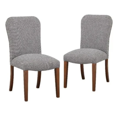 Comfort Pointe Salina Performance Fabric Dining Chair in Ashen Gray Set of 2 - Image 1 of 4