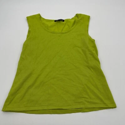 Camisa para mujer Cable & Gauge verde mediana sin mangas tejida informal pulóver tejido Foto 1 de 4