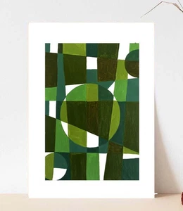 Original Geometric Abstract Painting Mid Century Modern Art Living Room Wall Art - Picture 1 of 17