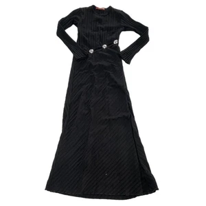 Simon Miller Kleid Damen X Small schwarz Simm Strick Maxi Pullover Ösen Detail - Bild 1 von 11