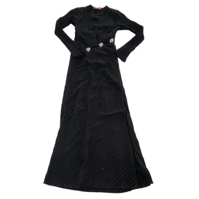 Simon Miller Dress Women X Small Black Simm Knit Maxi Sweater Grommet Detail - Image 1 of 4