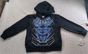 Marvel Youth Boys 4T Black Panther Wakanda Full Zip Up Hoodie Pockets NWT  - Picture 1 of 6