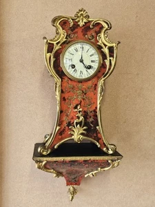 Antique French Boulle Style Ormolu Mount Bracket Clock And Bracket S Marti 1900 - Picture 1 of 23
