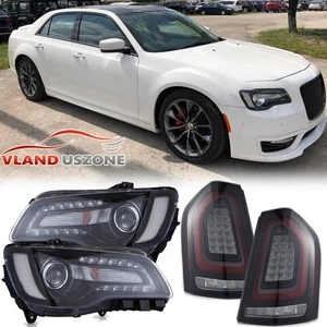 VLAND 2 Pair LED Headlights + Smoke LED Tail Lights For 2011-2014 Chrysler 300 - Picture 1 of 20