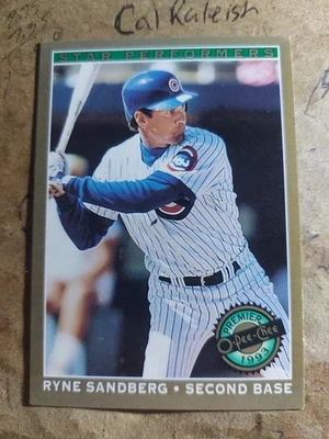 1993 O-Pee-Chee Premier - Star Performers Ryne Sandberg #4. Chicago Cubs Legend! - Image 1 of 2