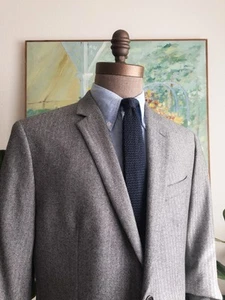 BANANA REPUBLIC Gray Wool Herringbone Sport Coat 44R Slim Fit Blazer - Bild 1 von 11