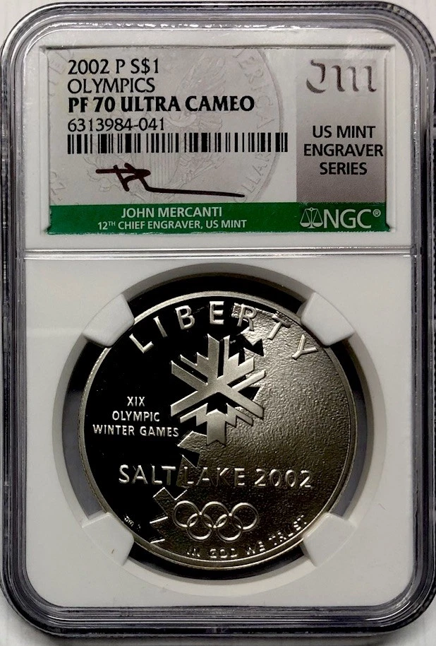 2002 SALT LAKE CITY OLYMPICS Silver Dollar NGC PF70💥FLAWLESS QUALITY💥JMERCANTI - Image 1 of 4
