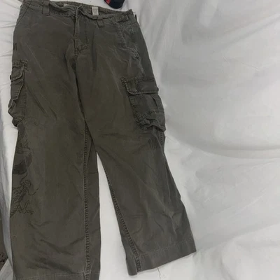 Pantalones cargo Aeropostale Dragon vintage de la década de 2000 verdes ☼talla 31 X 32 Foto 1 de 4