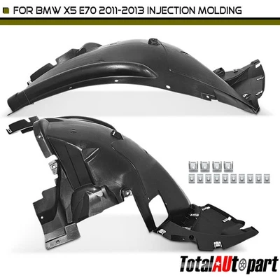 2 внутренних защитных брызговика на крыло для передней стороны BMW X5 E70 2011-2013 годов выпуска - Изображение 1 из 4