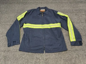 Red Kap Reflective Work Jacket L Reg Hi Vis Quilted Bomber Industrial Safety - Picture 1 of 11