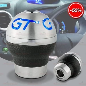 5 6 Speed Gear Shift Knob GT with BLUE LEDs MT Car Universal w/3 Rubber Adapters - Picture 1 of 7