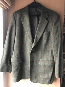 Daks True Vintage Wool Green Check Tweed Blazer 42 British Revival - Imagen 1 de 4