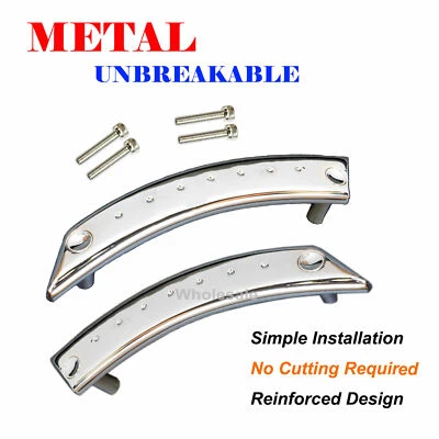 Par de kit de reparación de manija de tirador de panel de puerta reforzado con metal para escarabajo 98-10 cromado Foto 1 de 4