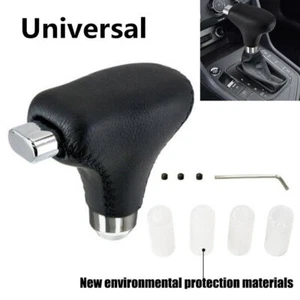 PU Leather Automatic Car Gear Shift Knob Shifter Handle Lever Stick+4PC Adapters - Bild 1 von 8
