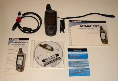 GARMIN GPSMap 60cs Handheld GPS map TRACKER UNIT W/ MANUAL & DVD Bundle Works! - Image 1 of 4